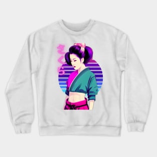 Japanese Vaporwave Pretty 'Sakura' Geisha Girl Crewneck Sweatshirt